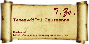 Temesvári Zsuzsanna névjegykártya